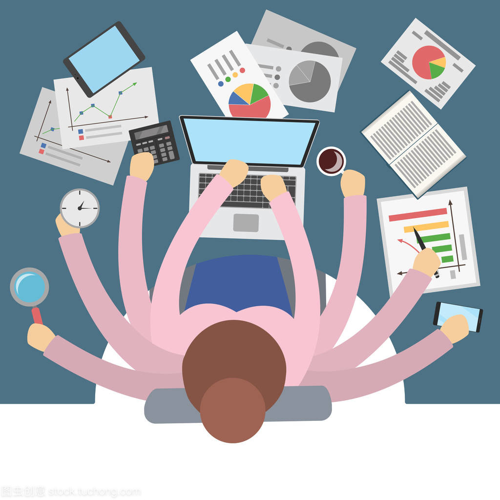 有很多手的女實業家